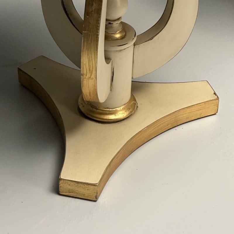 Regency, Side Tables, Pedestals, Ivory Paint, Giltwood, Marble Tops, USA, 1960s - 8