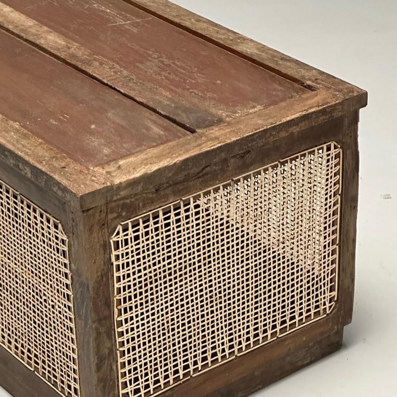 Pierre Jeanneret, French Mid-Century Modern Linen Chest, Cane, Teak, Chandigarh - 6