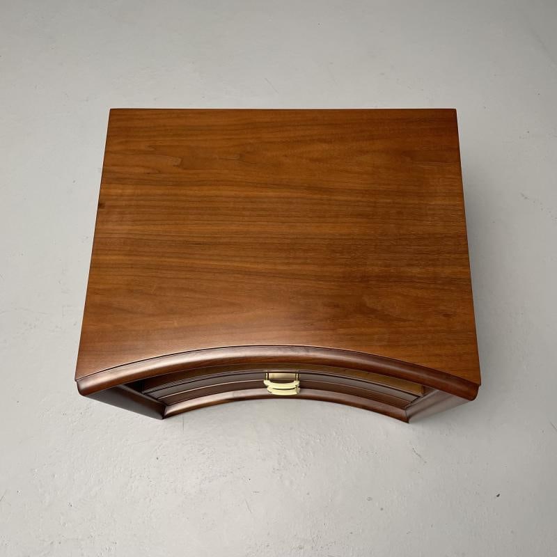 Paul Frankl, Mid-Century Modern, Concave Nightstands, Walnut, Brass, USA 1950s - 9