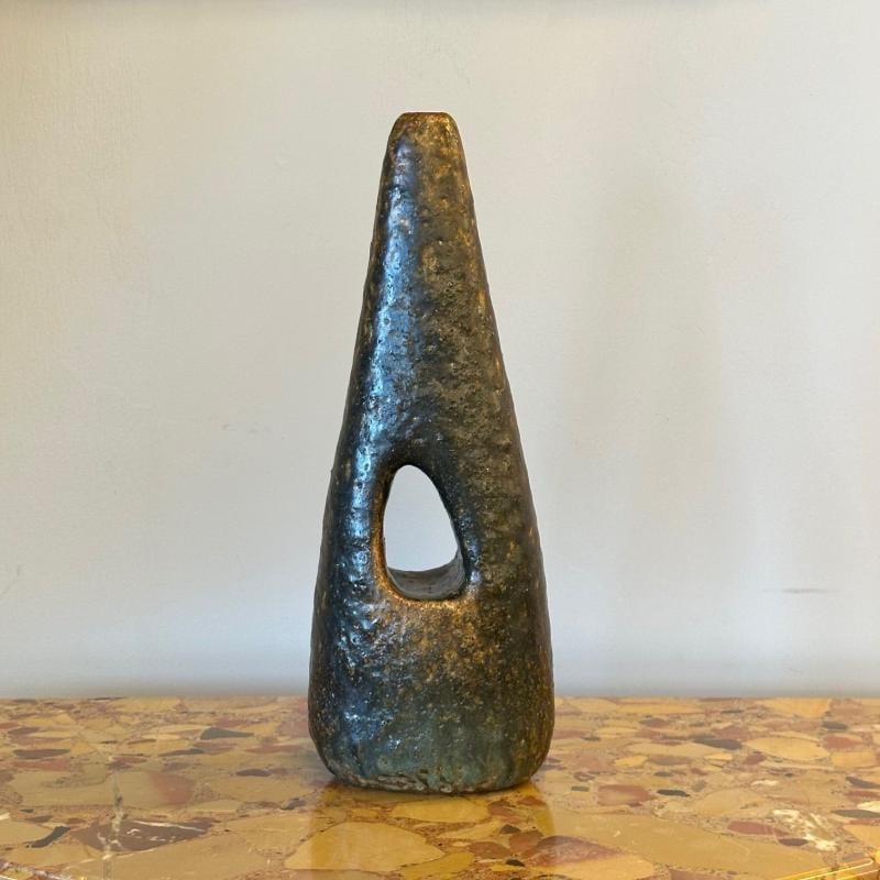Luigi and Sophie De Lerma, Italian Mid-Century Modern, Organic Stoneware Vase - 2