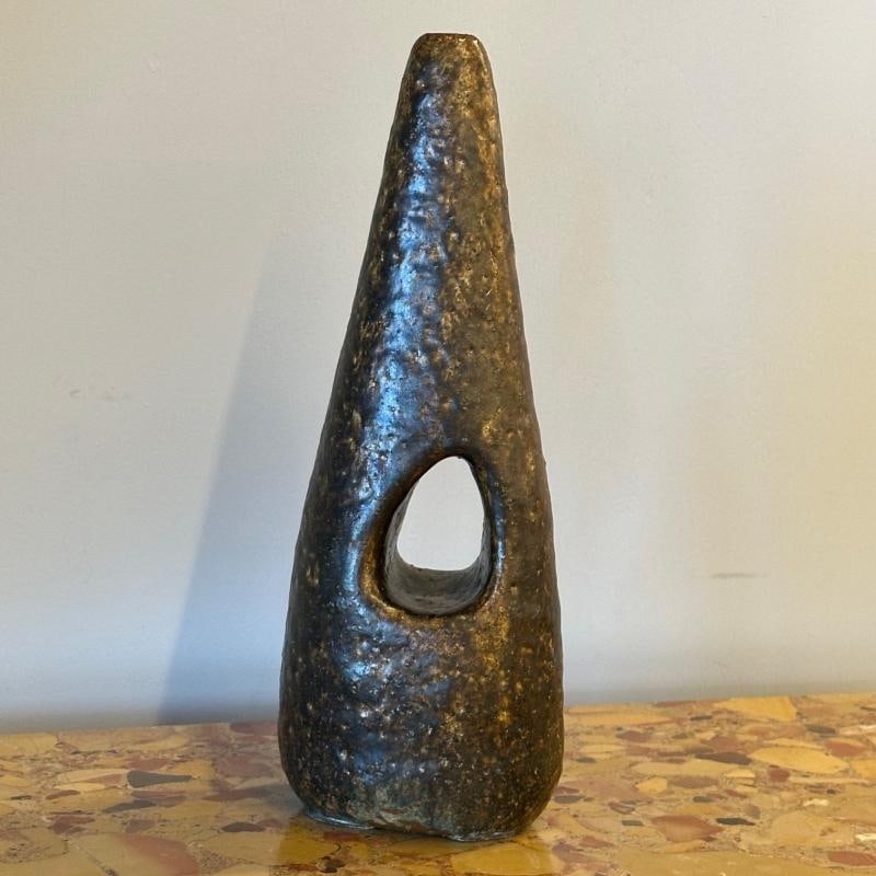 Luigi and Sophie De Lerma, Italian Mid-Century Modern, Organic Stoneware Vase - 3