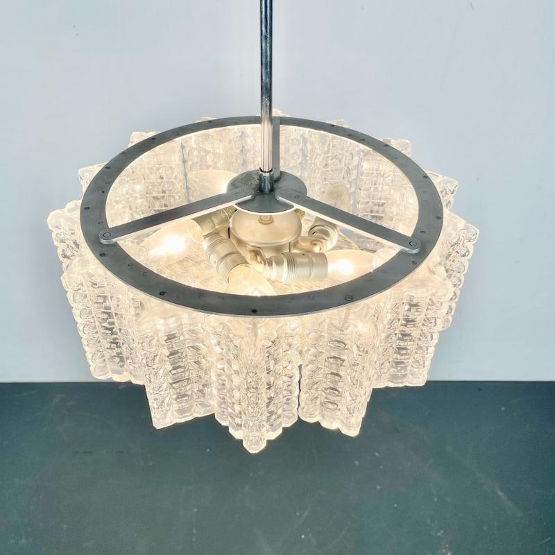 Art Deco, Crystal and Chrome Chandelier, Circa 1930s - 10