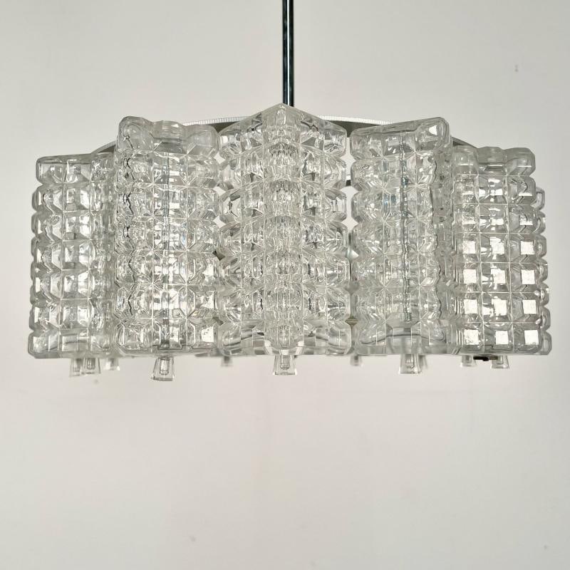 Art Deco, Crystal and Chrome Chandelier, Circa 1930s - 12
