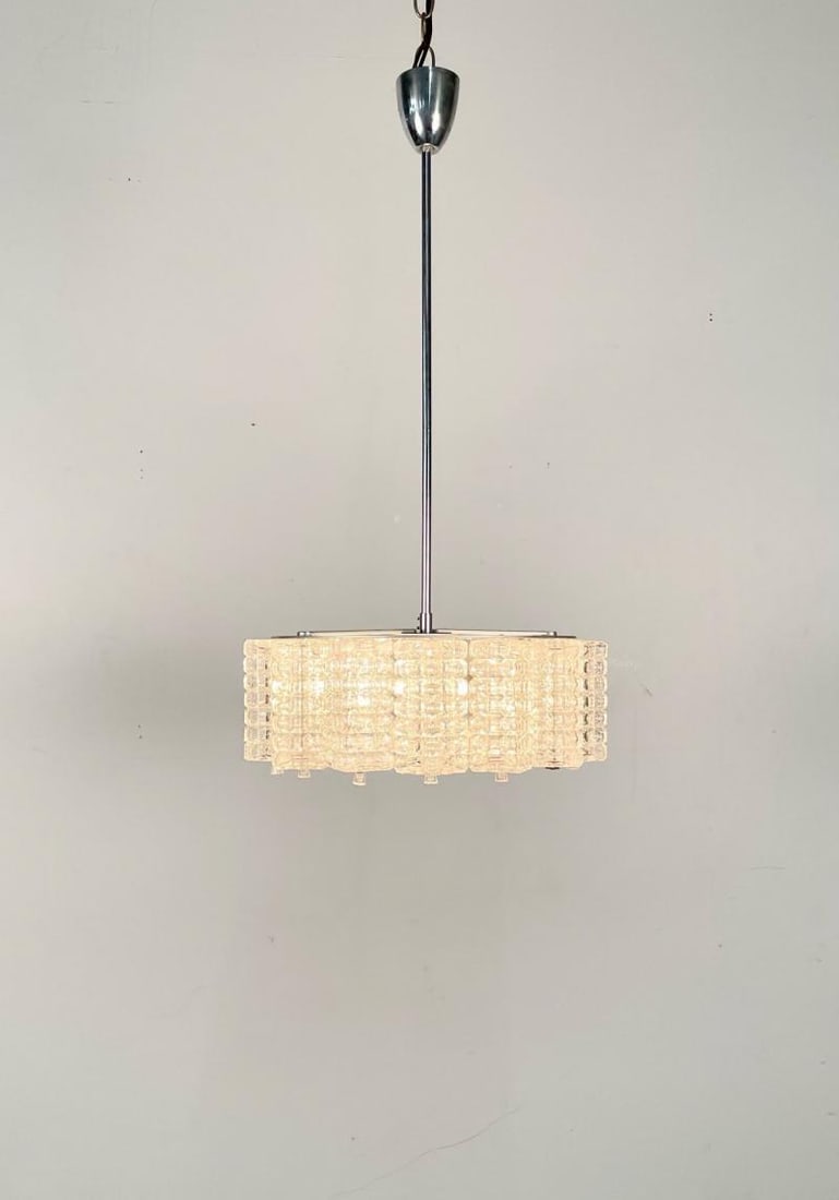 Art Deco, Crystal and Chrome Chandelier, Circa 1930s - 2