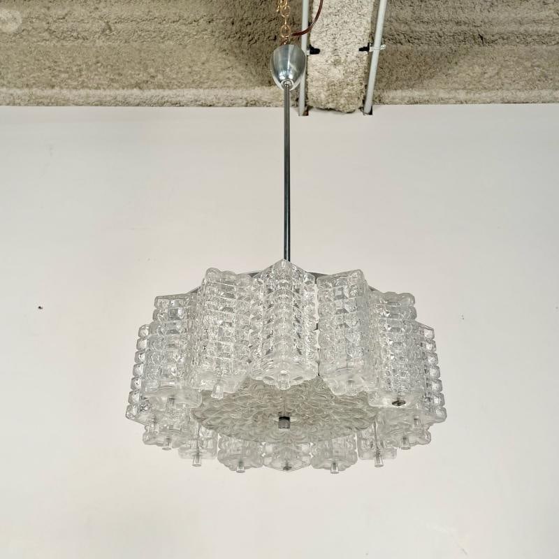 Art Deco, Crystal and Chrome Chandelier, Circa 1930s - 6