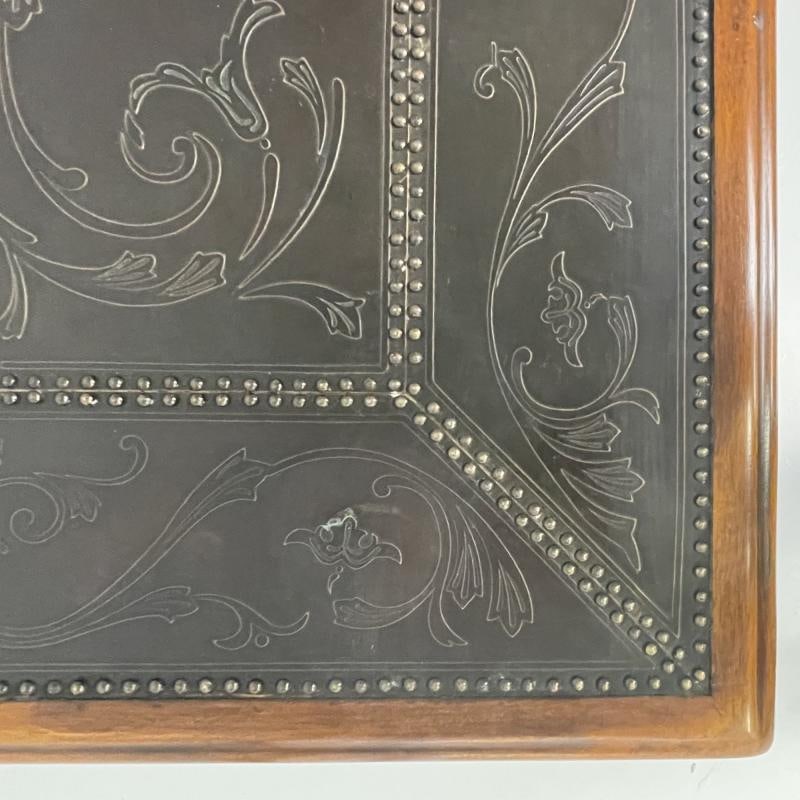 Baroque, Barley Twist Console, Turned Wood, Gray Etched Metal, USA, 2000s - 7