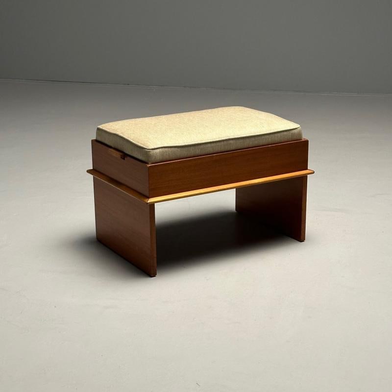 Paul Frankl, Johnson Furniture, Station Wagon Bench, Rock Maple, Fabric, 1950s - 3