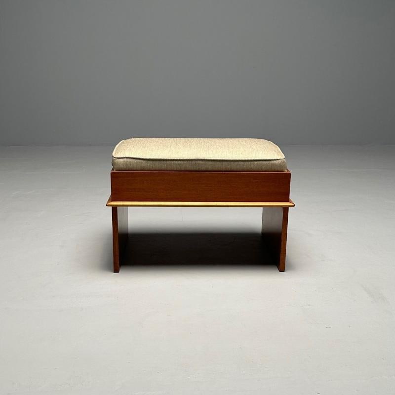 Paul Frankl, Johnson Furniture, Station Wagon Bench, Rock Maple, Fabric, 1950s - 7