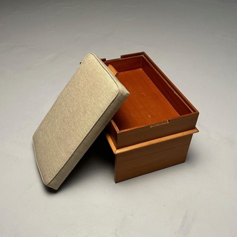 Paul Frankl, Johnson Furniture, Station Wagon Bench, Rock Maple, Fabric, 1950s - 8