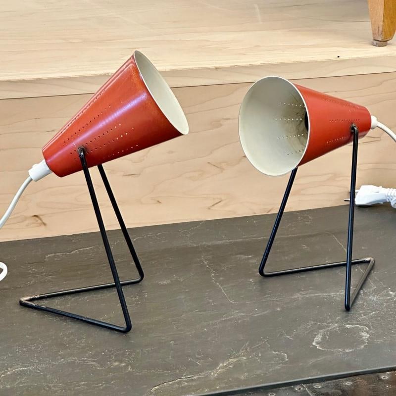 Svend Aage Holm Sørensen, Mid-Century Modern, Small Table Lamps, Red Lacquer - 5