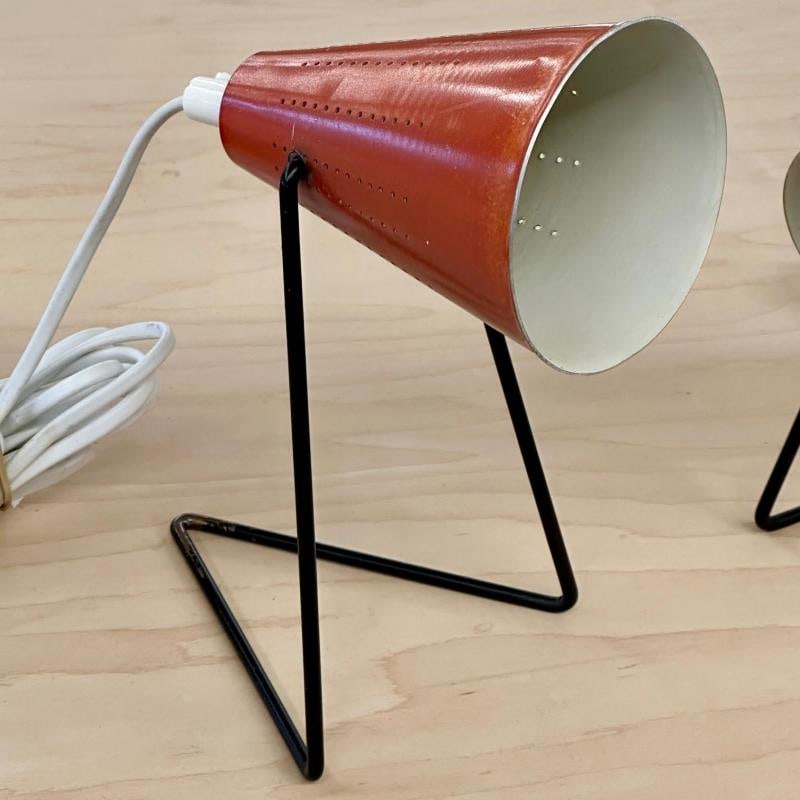 Svend Aage Holm Sørensen, Mid-Century Modern, Small Table Lamps, Red Lacquer - 9