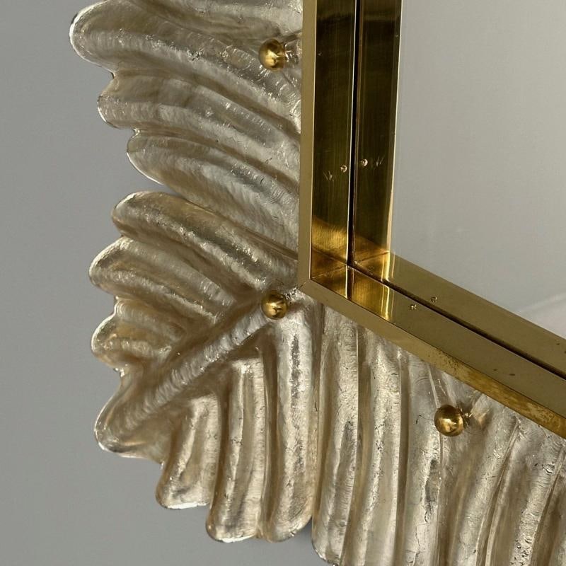 Contemporary, Leaf Motif, Murano Glass, Silver Gilt, Wall Mirrors, Italy, 21st C - 10