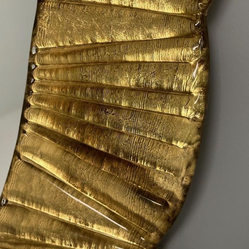 Contemporary, Oval Wall Mirrors, Scallop Motif, Murano Glass, Gilt Gold, Italy - 11