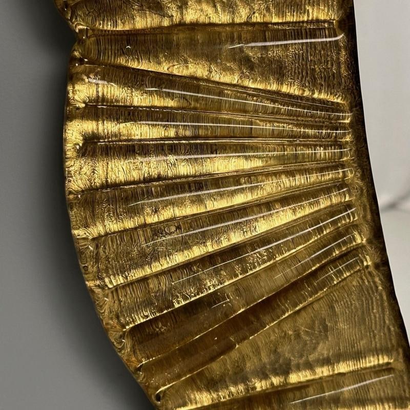 Contemporary, Oval Wall Mirrors, Scallop Motif, Murano Glass, Gilt Gold, Italy - 12