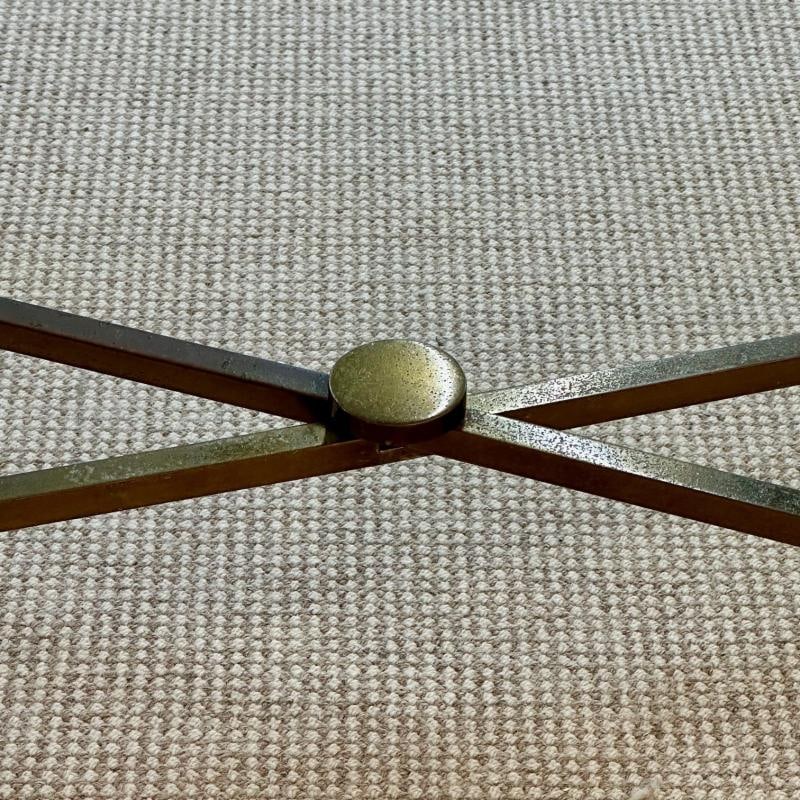 French Neo-Classical Glass Top Coffee Table, Mid-Century Modern PE Guerin Style - 7