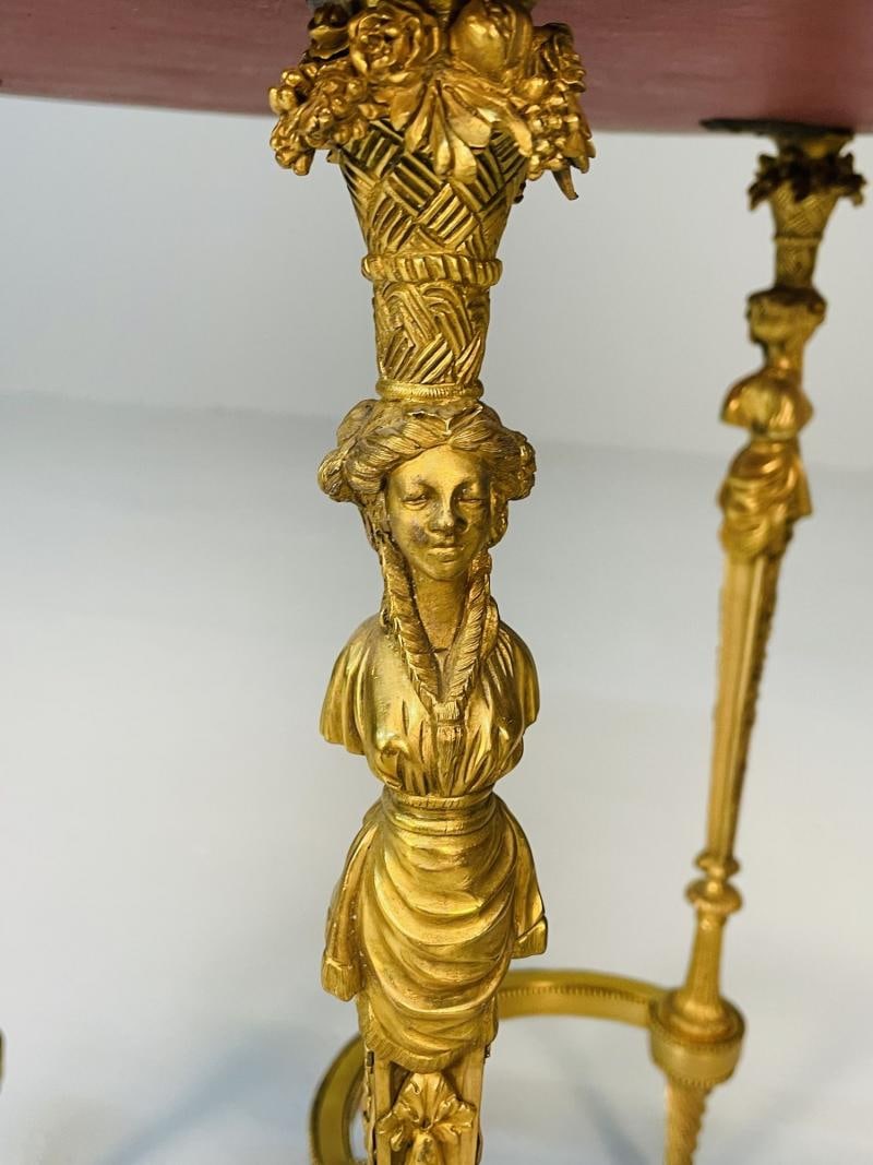 Pair of French Ormolu Marble Gueridons, Circular, 19th Century, Adam Weisweiler - 11