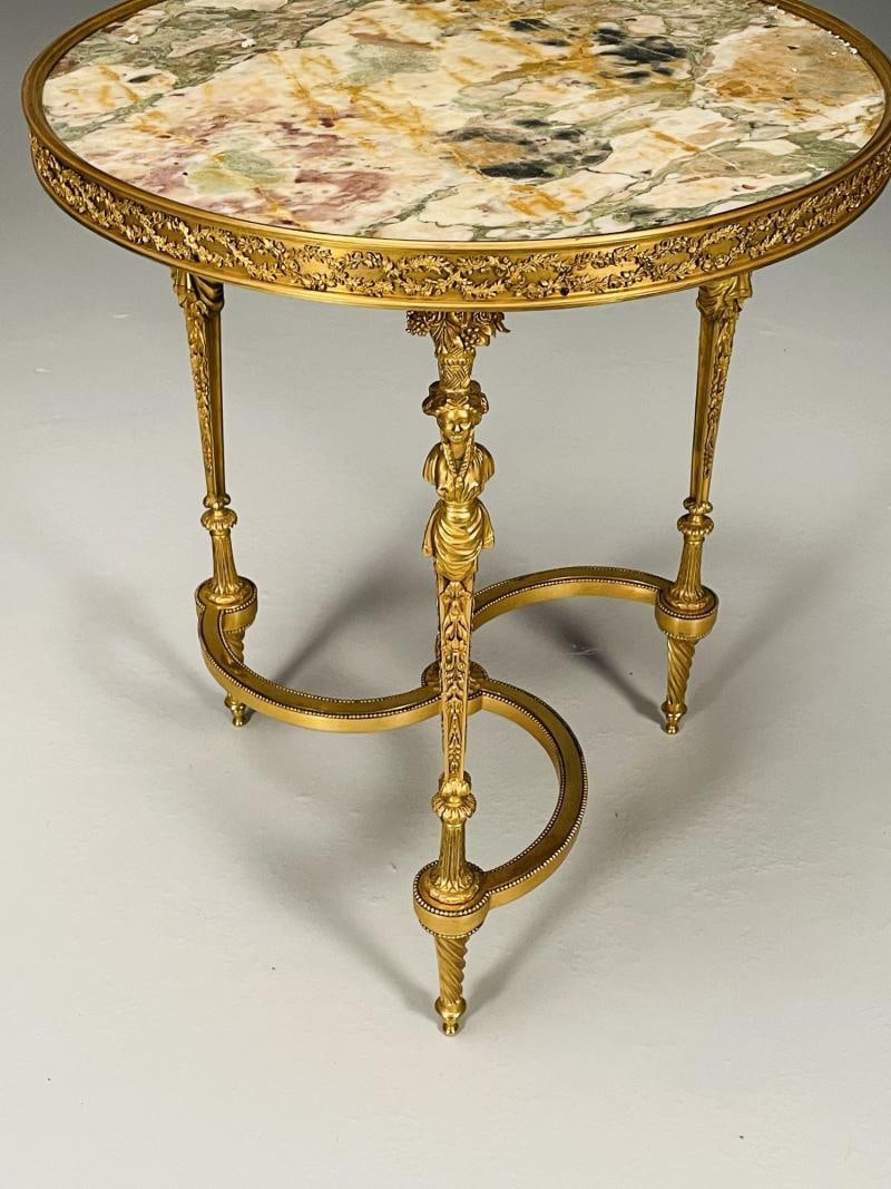 Pair of French Ormolu Marble Gueridons, Circular, 19th Century, Adam Weisweiler - 7
