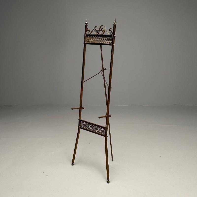 French Neoclassical, Antique Standing Easel, Bronze, France, 1940s - 2