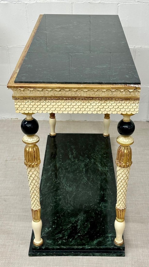 Pair of Swedish Neoclassical Maison Jansen Marble-Top Console Tables, French - 6