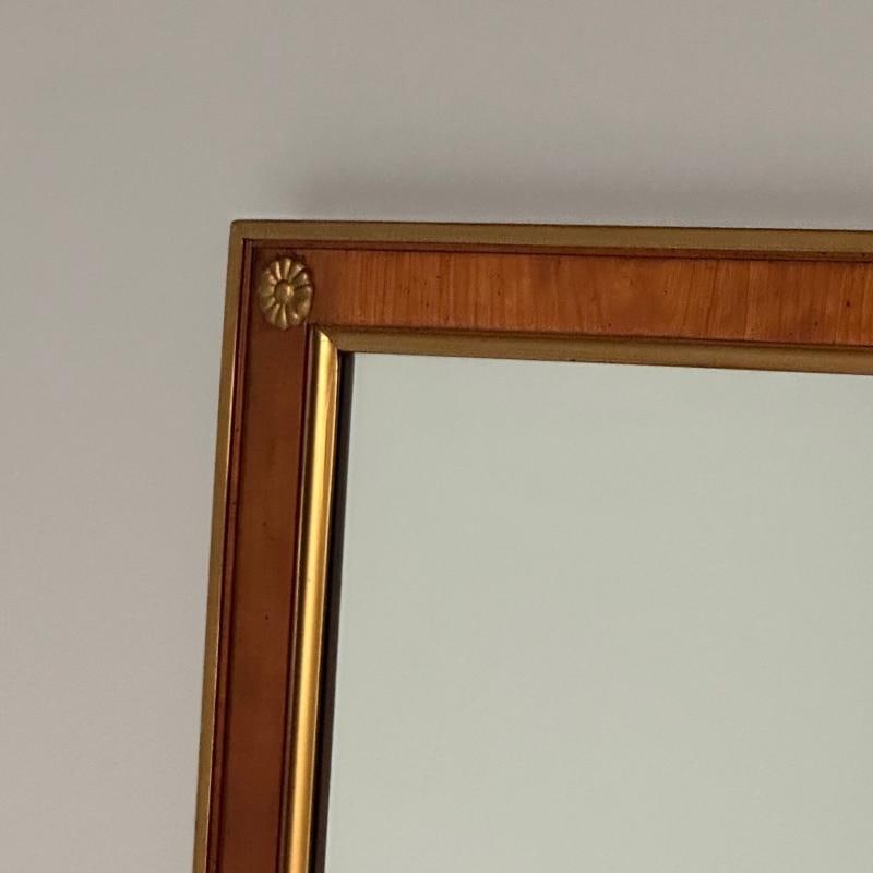 Walnut Bronze Mounted Hollywood Regency Wall or Dresser, Console Mirror - 7