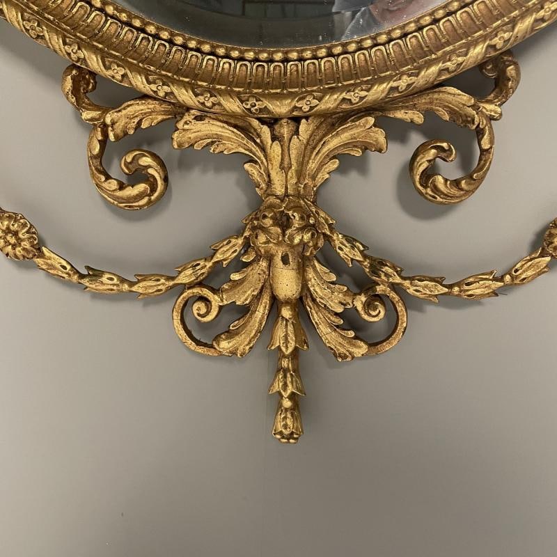 Pair of English Regency Style Gilt Wood Oval Mirror, Wall, Console, Over Mantle - 9