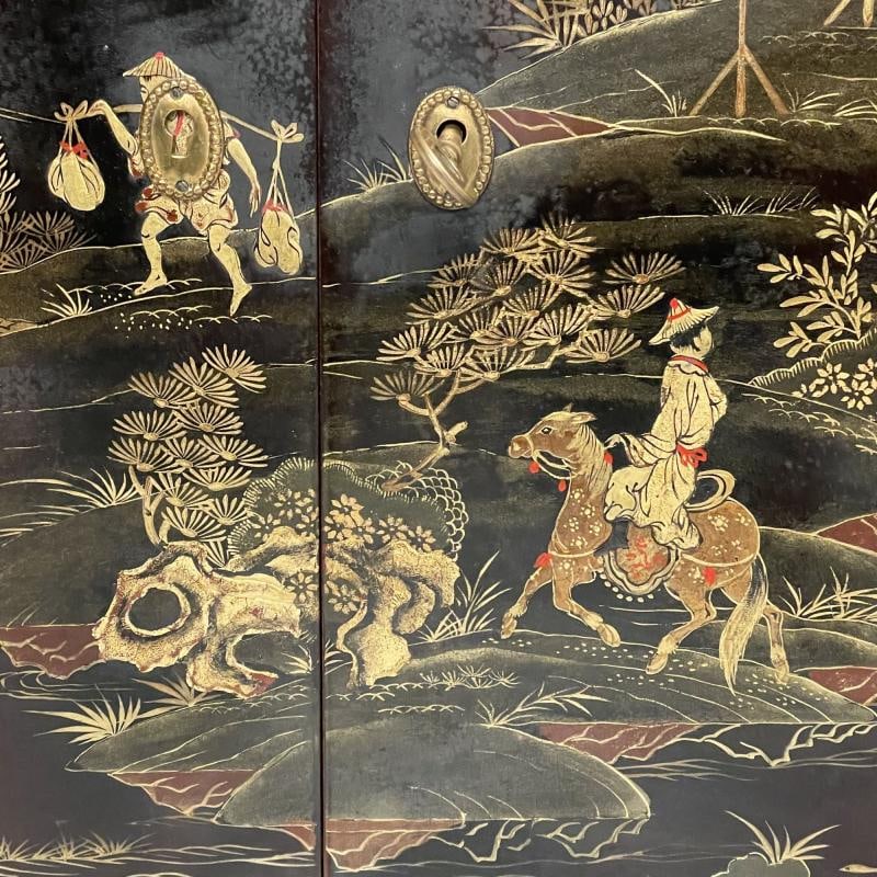 Louis XVI Chinoiserie Dry Bar, Bookcase Cabinet in Fashion of Maison Jansen - 11