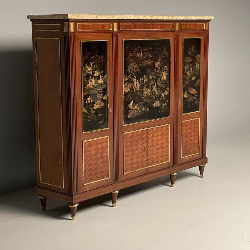 Louis XVI Chinoiserie Dry Bar, Bookcase Cabinet in Fashion of Maison Jansen - 4