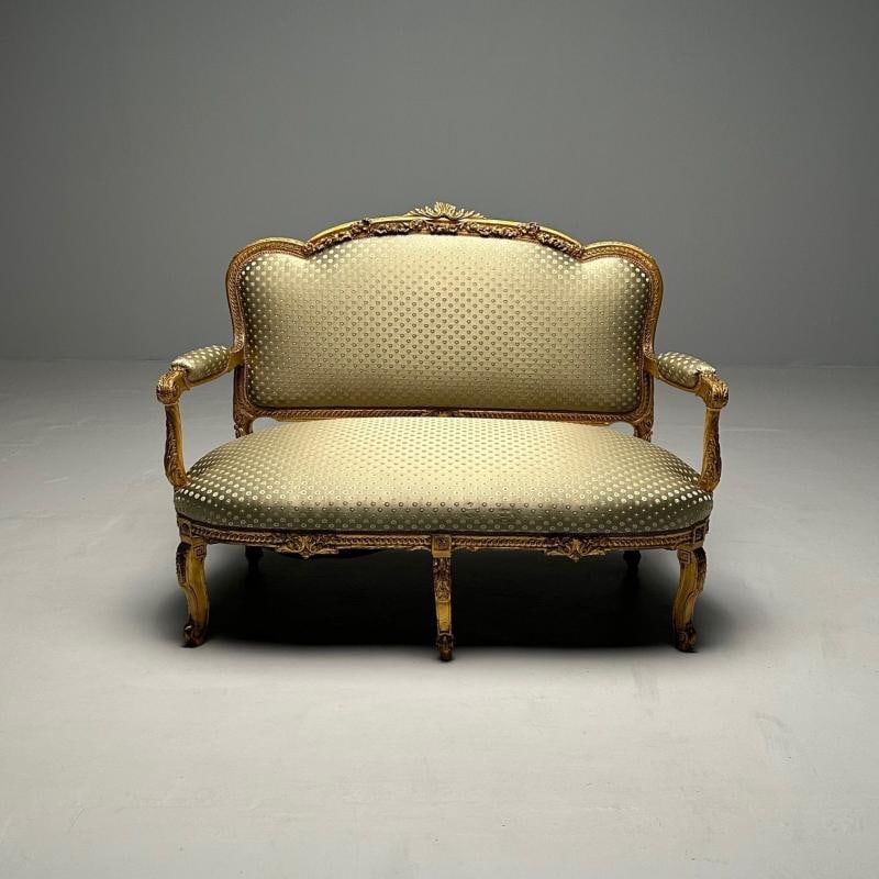19th Century Settee / Canape, Durand, Louis XV, Giltwood, Scalamandre Upholstery - 2