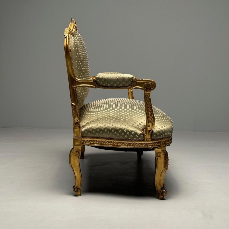 19th Century Settee / Canape, Durand, Louis XV, Giltwood, Scalamandre Upholstery - 6