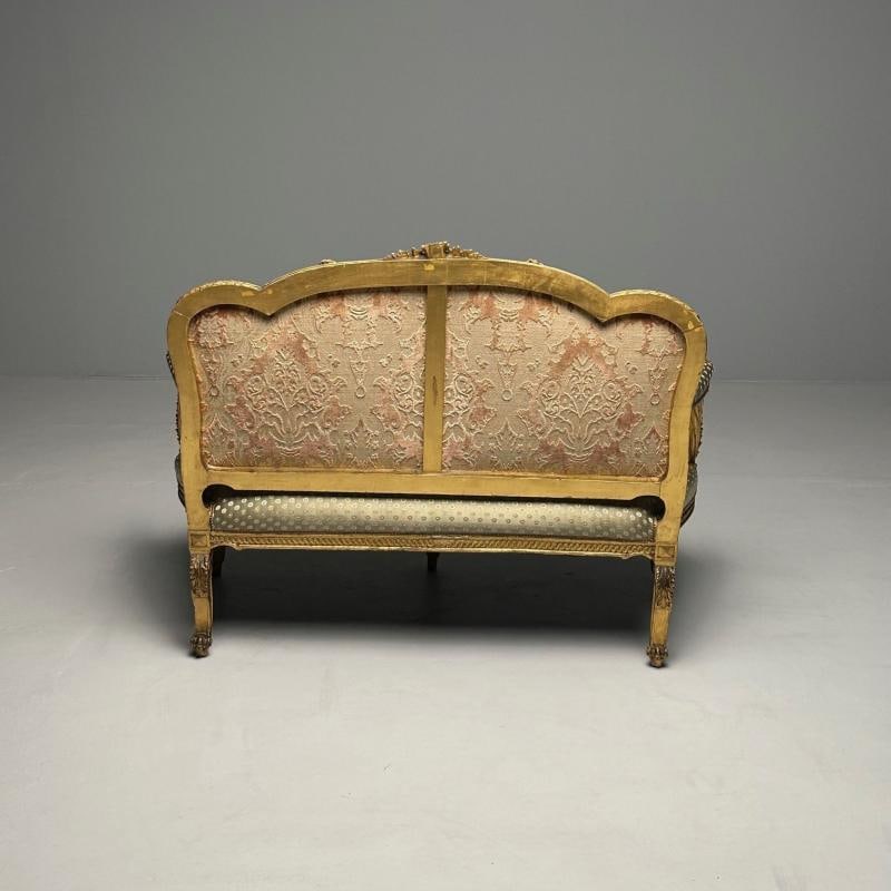 19th Century Settee / Canape, Durand, Louis XV, Giltwood, Scalamandre Upholstery - 8