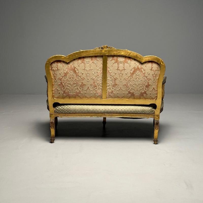 19th Century Settee / Canape, Durand, Louis XV, Giltwood, Scalamandre Upholstery - 9
