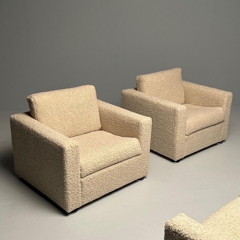 Stendig Living Room, Sofa, Pair of Cube Chairs, New Boucle, Switzerland, Labeled - 10