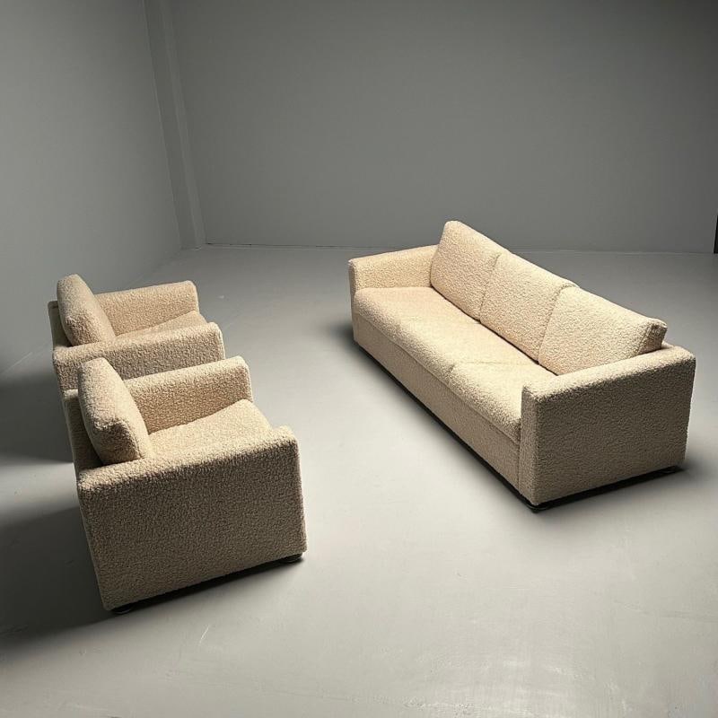 Stendig Living Room, Sofa, Pair of Cube Chairs, New Boucle, Switzerland, Labeled - 11