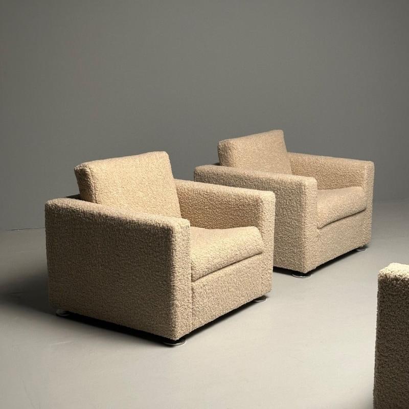 Stendig Living Room, Sofa, Pair of Cube Chairs, New Boucle, Switzerland, Labeled - 7