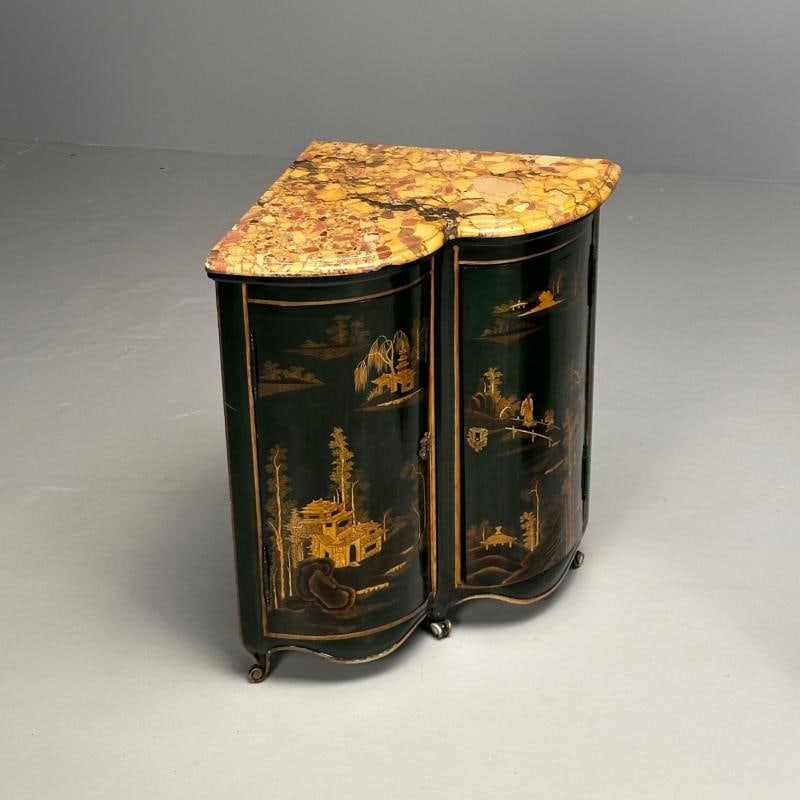 Pair Louis XV Style Japanned Corner Cabinets / Encoignures, Christies Provenance - 7