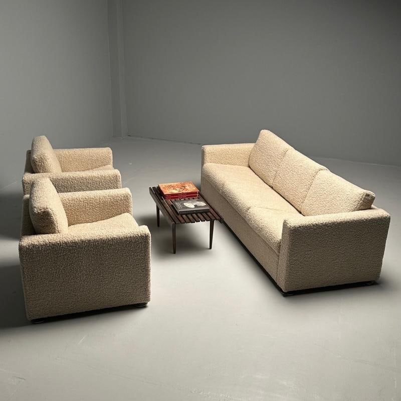 Mid Century Modern Sofa by Stendig, New Luxurious Boucle, Switzerland, 1950s - 3