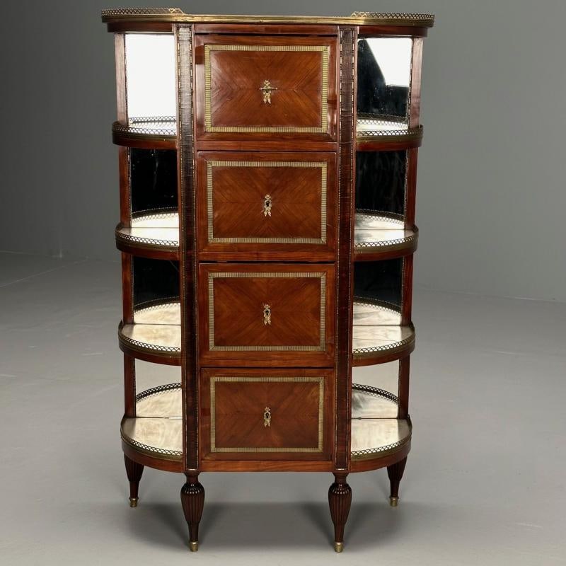 French Louis XVI Demilune Chest of Drawers, Vitrine / Showcase Cabinet - 10