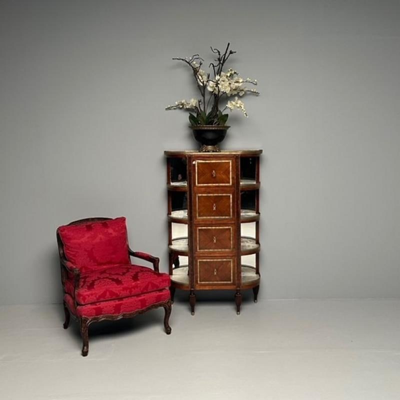French Louis XVI Demilune Chest of Drawers, Vitrine / Showcase Cabinet - 2