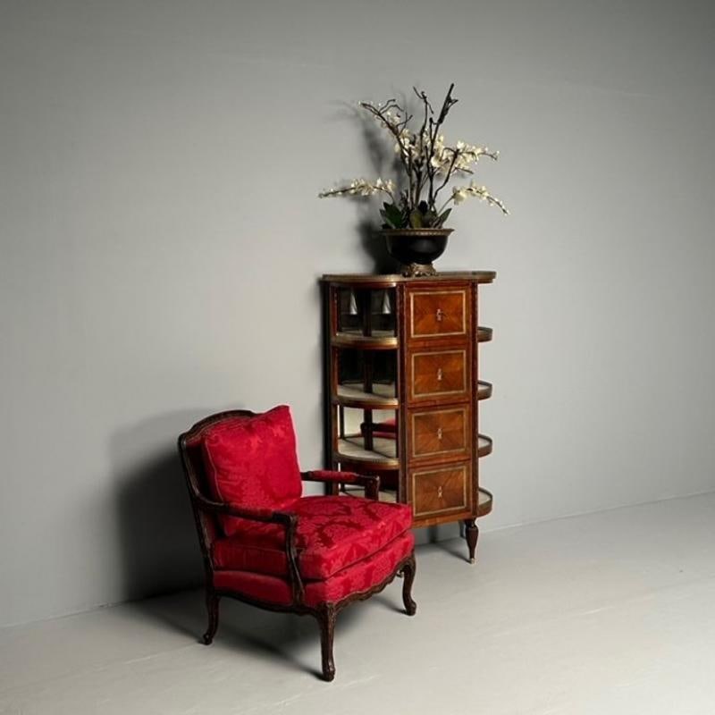 French Louis XVI Demilune Chest of Drawers, Vitrine / Showcase Cabinet - 4