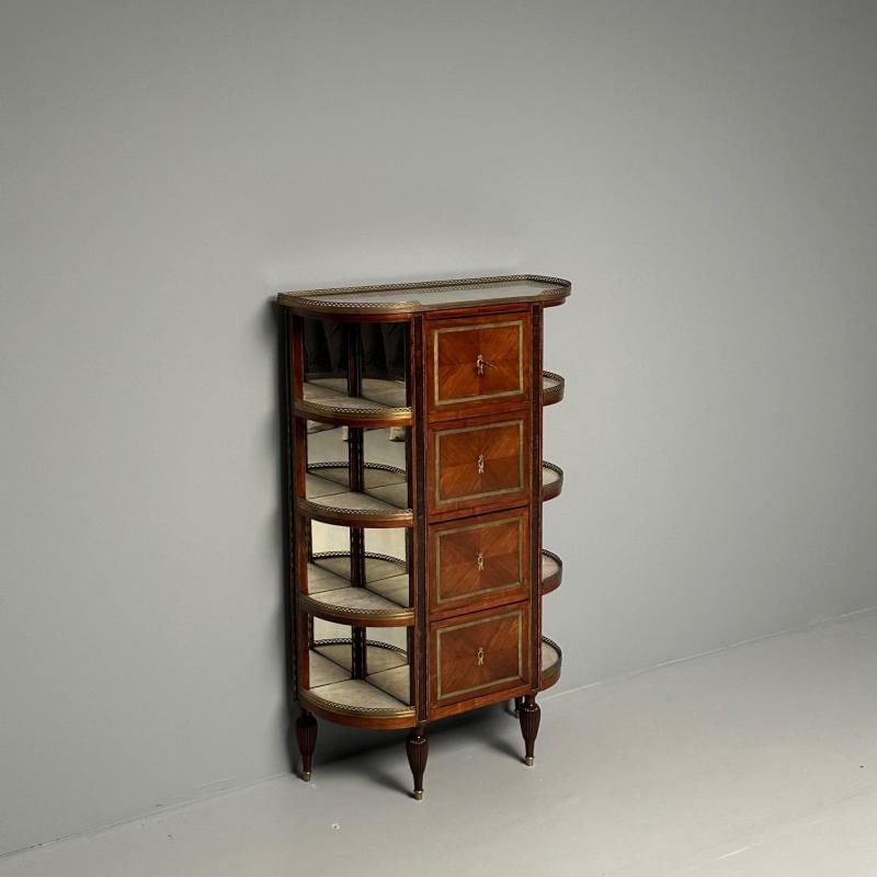 French Louis XVI Demilune Chest of Drawers, Vitrine / Showcase Cabinet - 8