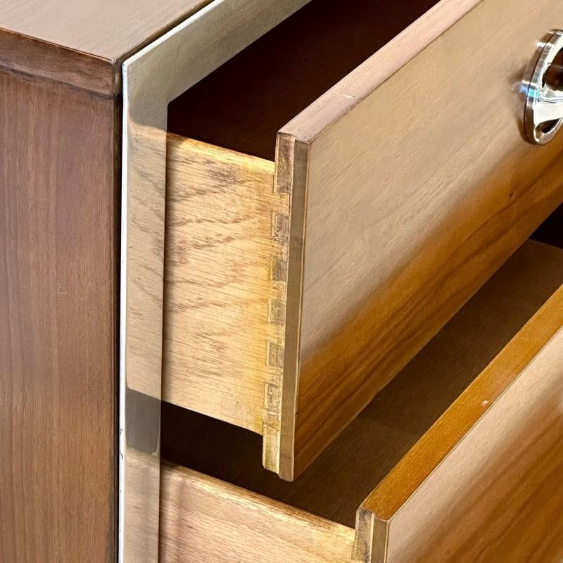 Mid-Century Modern Dresser / Sideboard by Milo Baughman, Chrome, Walnut - 12