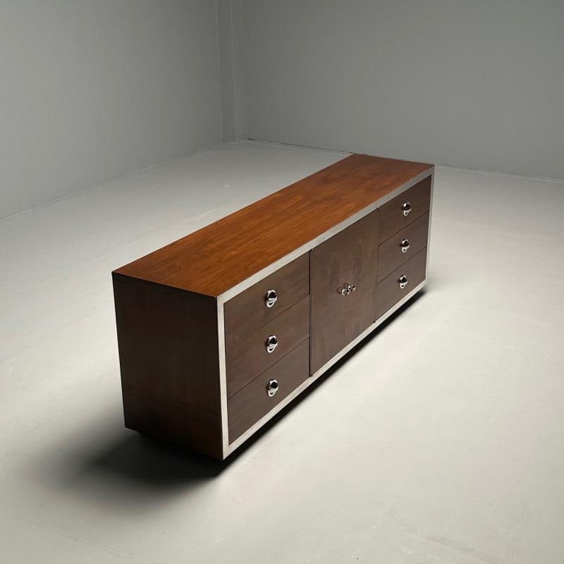 Mid-Century Modern Dresser / Sideboard by Milo Baughman, Chrome, Walnut - 4