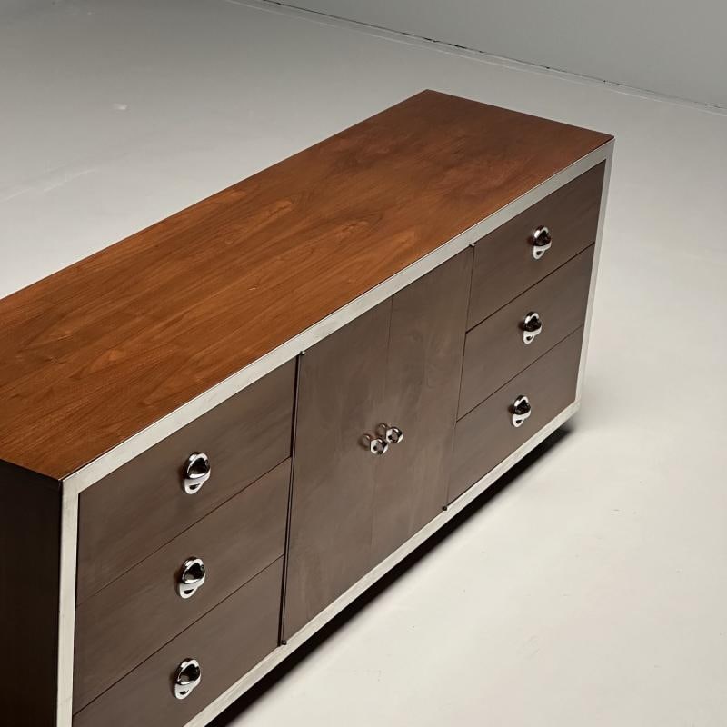 Mid-Century Modern Dresser / Sideboard by Milo Baughman, Chrome, Walnut - 5