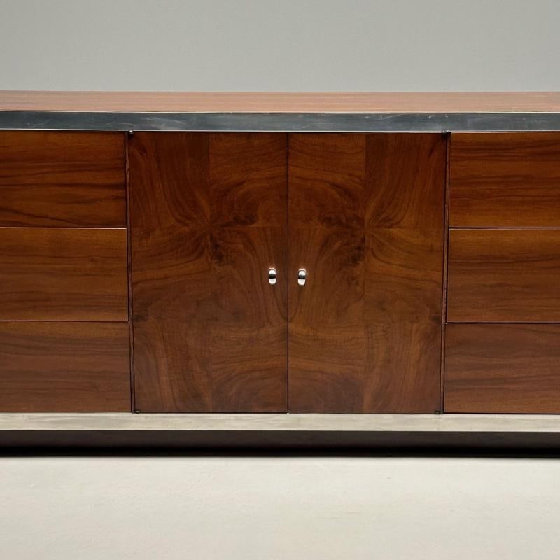 Mid-Century Modern Dresser / Sideboard by Milo Baughman, Chrome, Walnut - 7