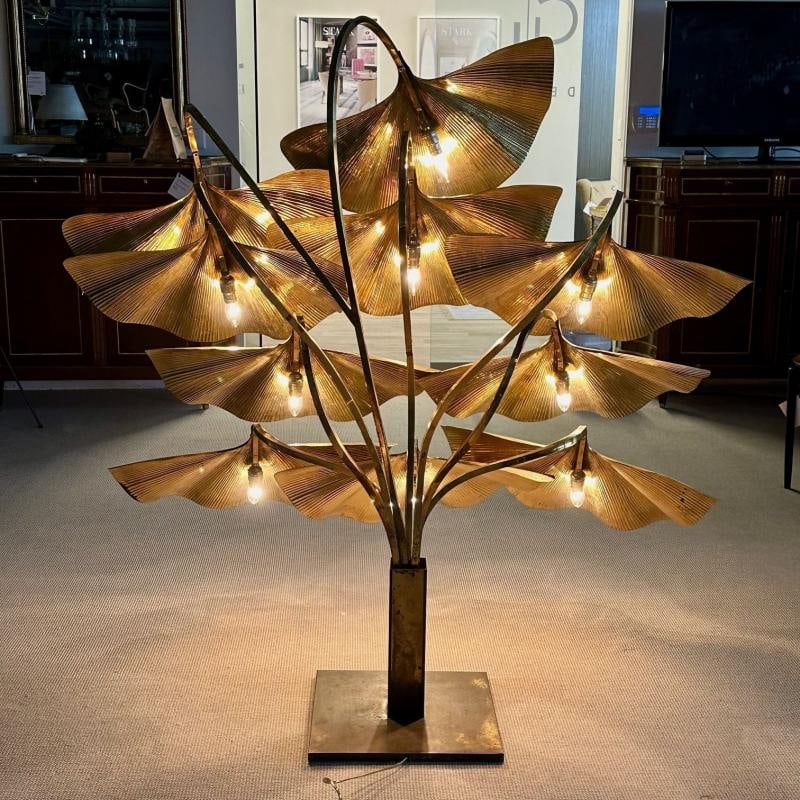 Italian Mid-Century Modern Tommaso Barbi Ginkgo Floor Lamp Bottega Gadda Massive - 9