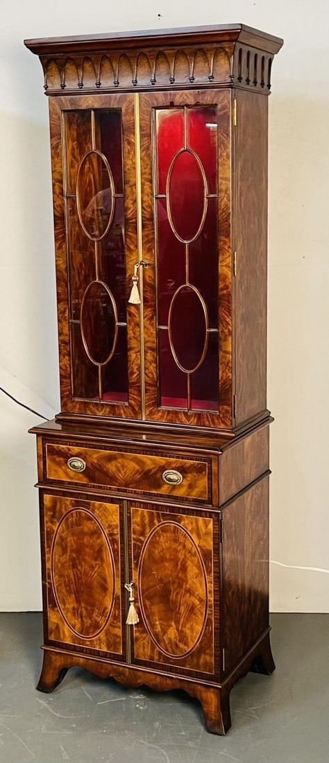 Pair of Bookcase / Showcase Cabinets, Theodore Alexander "Althorp" Mahogany - 12