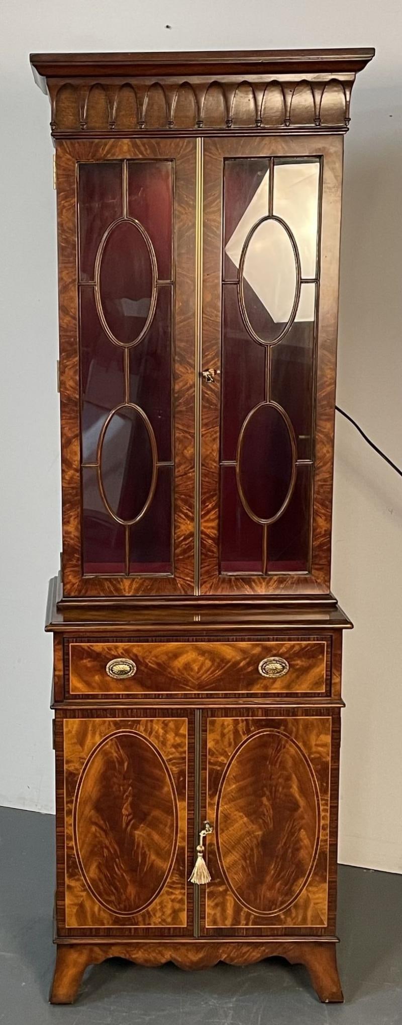 Pair of Bookcase / Showcase Cabinets, Theodore Alexander "Althorp" Mahogany - 4