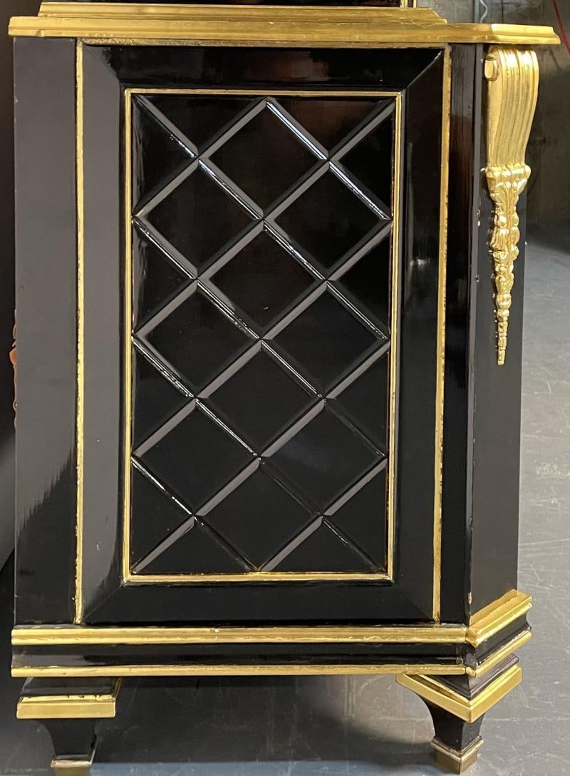 Hollywood Regency Style Bookcase / China Cabinet, Ebonized, Grosfeld House - 11