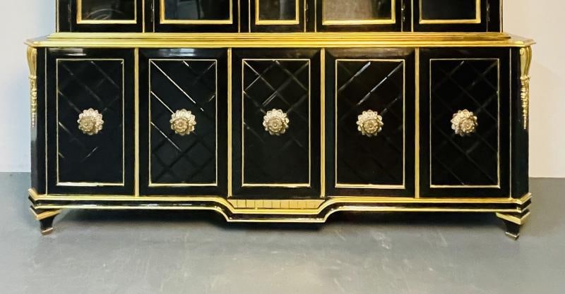 Hollywood Regency Style Bookcase / China Cabinet, Ebonized, Grosfeld House - 7