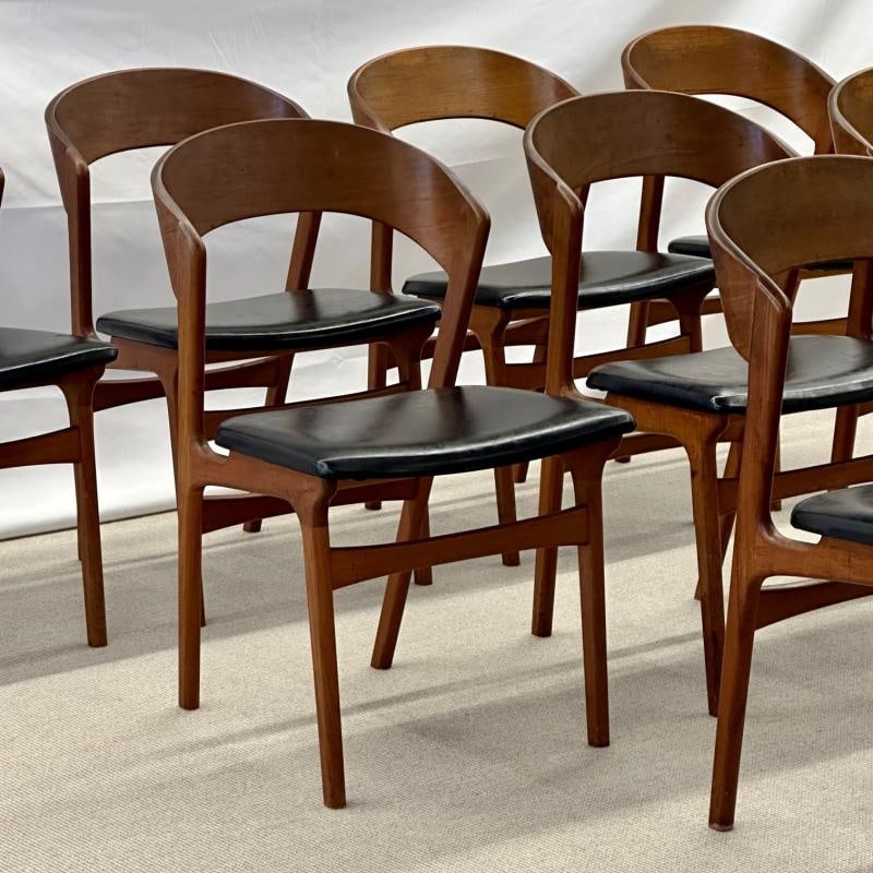 Set of Ten Kai Kristiansen Style Mid-Century Modern Dining / Side Chairs, Danish - 5